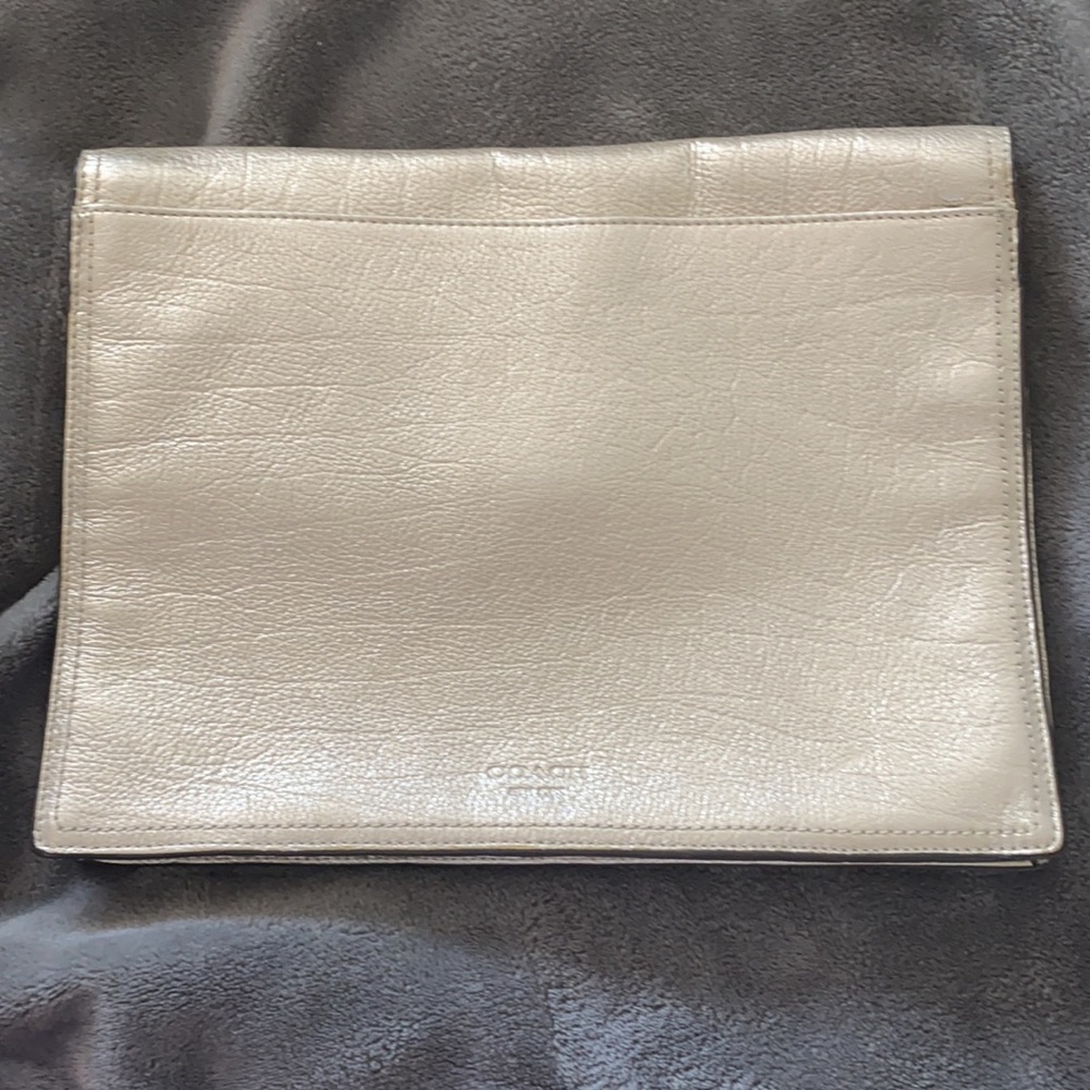 Gold iPad Coach Clutch